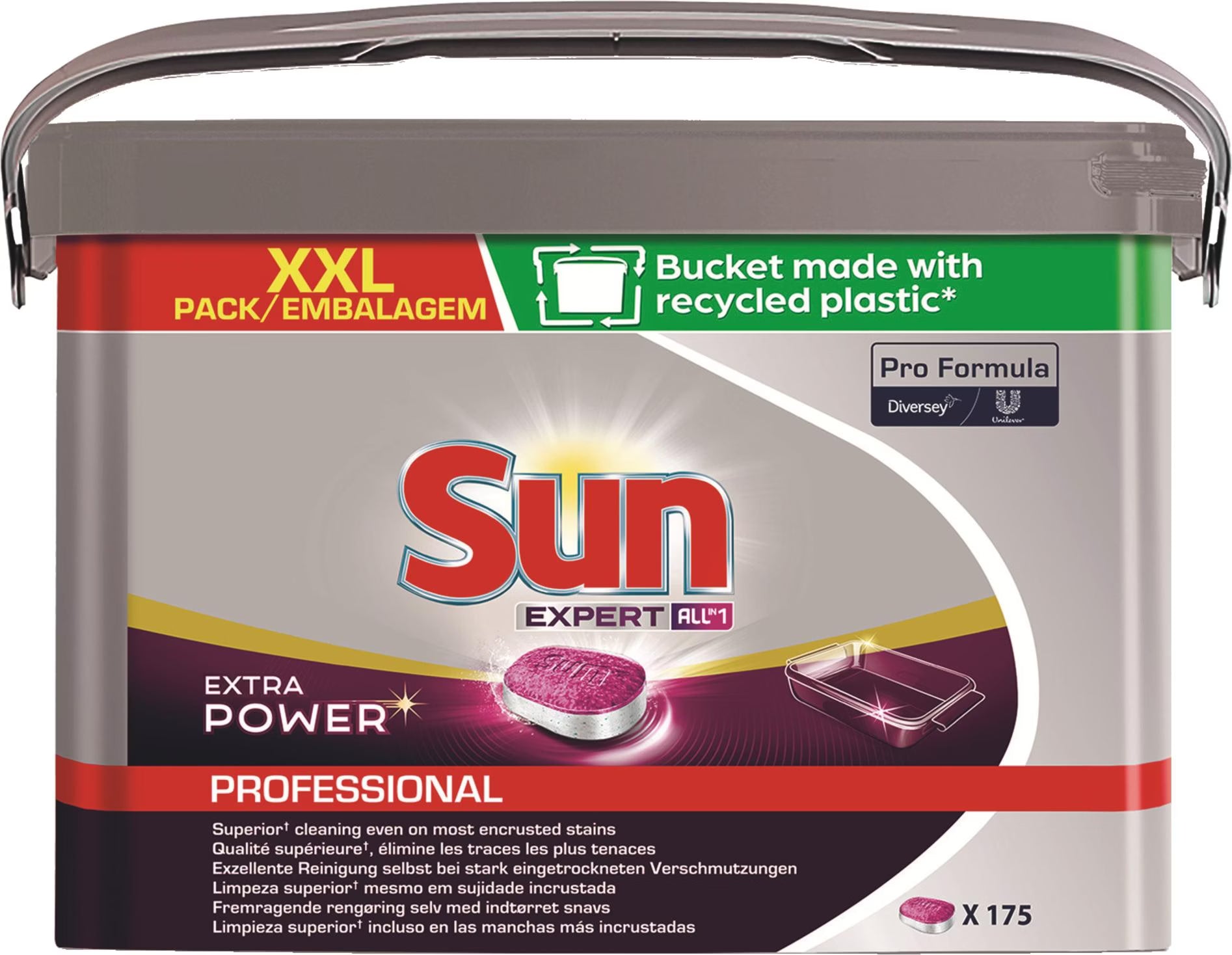 Diversey Sun Professional All in 1 Extra Power 175 extra starke Spülmaschinen-Tabs in der Box